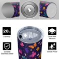 thumbnail image 4 of Butterfly 20oz Stainless Steel Skinny Tumbler – Vacuum Insulated Slim Travel Cup with Lid & Stainless Steel Straw, 360° Full Wrap Printed Tumbler for Home, Office & Outdoor Use, Spring, 4 of 6