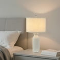 thumbnail image 5 of COTULIN 23" Modern Ceramic Table Lamps Set of 2 for Living Room, Bedroom, Farmhouse Vintage Desk Lamps with White Linen Shade, Rustic Bedside Lamps for Nightstand Home Office End Table Dorm, 5 of 8