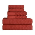 thumbnail image 2 of BNM Turkish Cotton Jacquard Towel Set of 6, Maroon, 2 of 6