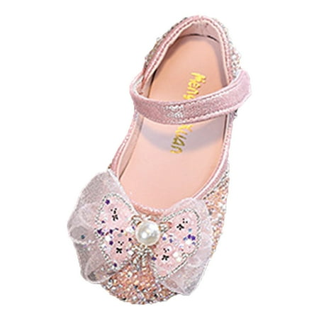 

Zlekejiko Fashion Autumn Toddler And Girls Casual Shoes Thick Sole Leather Shoes DancePerformance Shoes Round Toe Buckle Dress Shoes