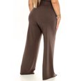 thumbnail image 6 of ZKESS Wide Leg Pants for Women Plus Size Women Palazzo Pants Loose Fit Trouser Pants Wide Leg Belted Lounge Pants with Pockets 5X Brown, 6 of 6