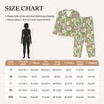 thumbnail image 4 of Pofeuu Flowers And Buds Print Womens Pajamas Set Long Sleeve Sleepwear Button Down Nightwear Soft Pj Lounge Sets Button Down Pajamas Women-Large, 4 of 7
