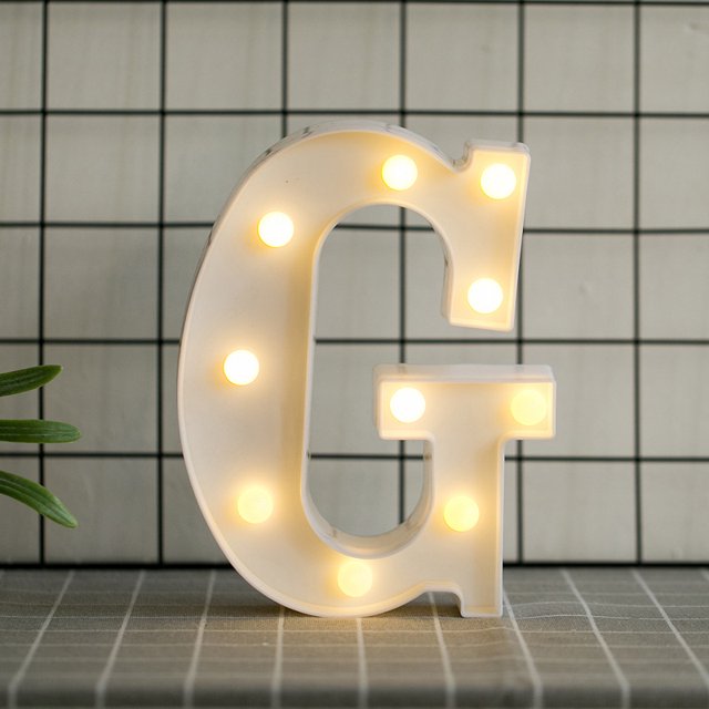 LED Marquee Letter Lights Sign, Light Up Alphabet Letter for Home Party Wedding Decoration(G)