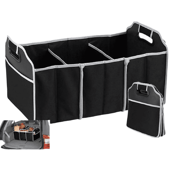Dependable Industries Essentials Fully Collapsible Portable Auto Trunk Organizer Cargo Caddy Black