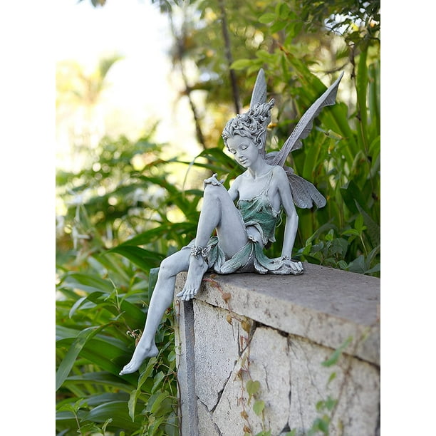 ShenMo Garden Statue Elf Sitting 22 cm Angel Statue Garden Statue Fairy  Statue Garden Decoration