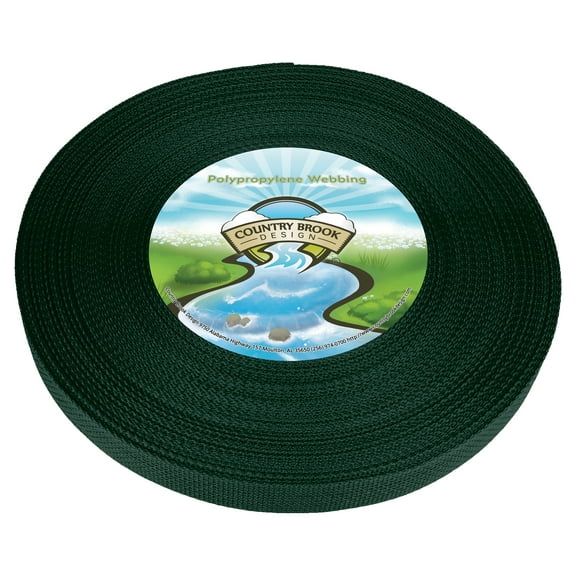 Country Brook Design® 1 inch Green Polypro Lightweight Webbing, 10 Yards