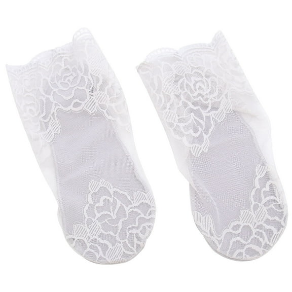 SILENRADAWN Lace Socks Light Grey 2 Pair 10.0x3.1in