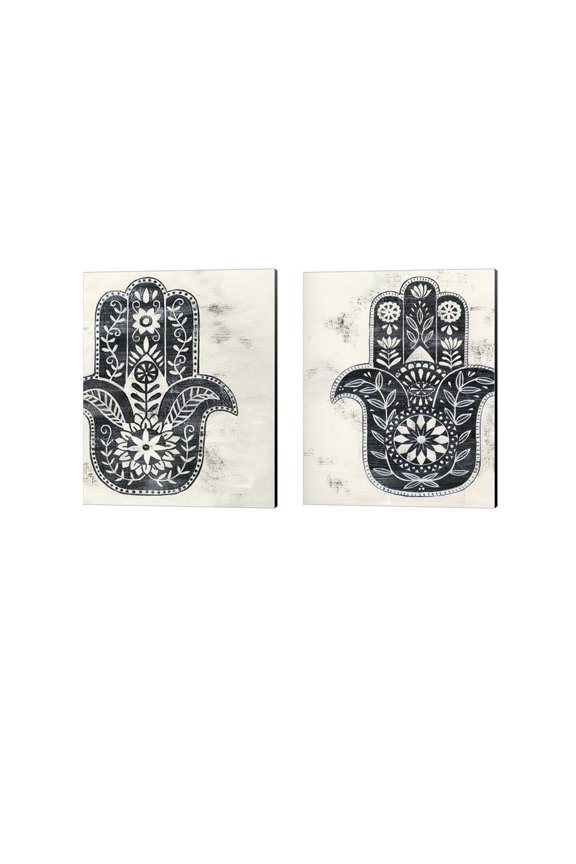 Fab Funky 'New York The Dakota & Empire State Buildings Monochrome' Canvas Art (Set of 2)