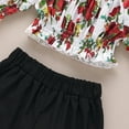 thumbnail image 5 of Mikrdoo Toddler Girls Outfits 2T Girls Off The Shoulder 3T Girls Floral Print Top Pants 2Pcs Fall Winter Clothes Set, 5 of 7