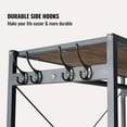 thumbnail image 6 of Metal Clothing Rack with A-cacia Wood Shelves, Heavy Duty Garment Rack with 2 Wicker Drawers and 4 Hooks, Freestanding Wardrobe Closet, Brown, 6 of 9
