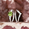 thumbnail image 3 of Round Shape Peridot Engagement Ring Set IN 925 Sterling Silver- August Birthstone Wedding Ring For Wife- Peridot Bridal Ring Set, 3 of 3