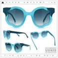 thumbnail image 2 of Unique Cloud Shape Thick Plastic Horn Rim Retro Sunglasses Blue - Smoke, 2 of 8