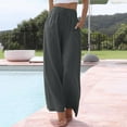 thumbnail image 2 of EDFBUYKRS Female Women Pants Casual Womens Tall Pants 35 Inseam Women High Waisted Wide Leg Pants Fashion Drawstring Elastic Trousers Comfy Straight Leg Long Pants with Pockets Xxl, 2 of 6