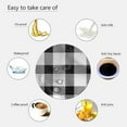 thumbnail image 5 of Checkered Square Fitted Polyester Tablecloth, White Black Lattice Elastic Edge Home Decorative Tablecloths, Dust & Wrinkle Proof Fabric Table Clothes For Family Festival Party Use, Fits 36"x36" Table, 5 of 6