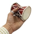 thumbnail image 2 of India Meets India Handmade brown 4 inch playing Damroo Shiva Damru Musical Damaru Puja Collectible Pooja Mandir item, 2 of 5