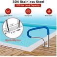 thumbnail image 4 of COZONY 32x22.5" Pool Handrail, Stainless Steel with Blue Grip, 375 lbs Capacity, Secure for Inground Pools, Home, Water Parks, 4 of 8
