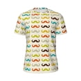 thumbnail image 5 of Wukai Colorful Mustache Print Men's Short-Sleeved Mesh T-Shirt,Quick-Dry Short Sleeve Workout T-Shirt-5X-Large, 5 of 8