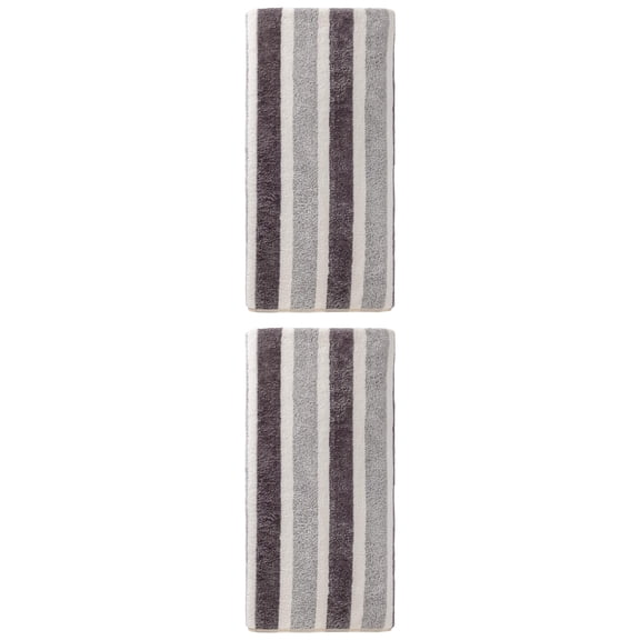 Unique Bargains Ultra Soft Absorbent Coral Fleece Bath Towel 2 Pack Grey 71"x35"