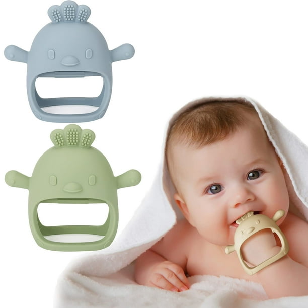 Silicone Baby Teether Toy for Infants 3+ Months, BPA Free AntiDrop