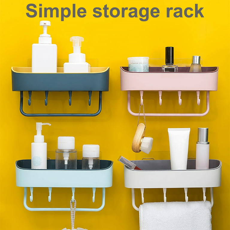 Black Wall-mounted Bathroom Shelf Shower Shampoo Rack Toilet Accessories  Kitchen Free Punch Condiment Storage Basket