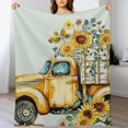 QZHH Sunflowers Daisies Plush Blanket Super Soft for All Seasons
