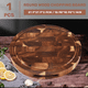 thumbnail image 4 of Tablas de cortar de madera de grano final Bloque de carnicero de madera Tabla gruesa para cortar carne Tabla redonda, 4 of 4