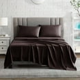 thumbnail image 2 of American Home Collection Brushed Microfiber Sheet Set, Deep Pocket Extra Soft Sheets & Pillowcases Set, 4 Pieces, Queen, Brown, 2 of 7