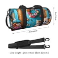 thumbnail image 2 of Fotbe Whimsical Cats and Flowers Scene Bolsa Deportiva de Lona Plegable con Estampado, Bolsa de Gimnasio con Bolsillo Seco/Húmedo, Bolsa de Viaje Ultraligera de Gran Capacidad, 2 of 6