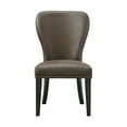 thumbnail image 3 of Alaterre Furniture Savoy Set of 2 Upholstered Dining Chairs, Faux Leather Accent Chairs with Truffle Finished Wood Legs & Nailhead Trim for Dining Room & Sitting Areas, Espresso, 3 of 10