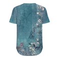 thumbnail image 5 of Outfmvch Chemises à Manches Courtes pour Femmes, Col Rond pour Femmes, Chemises Bleues pour Femmes, T-Shirt Formel Vêtements Froissés devant Col en V, Hauts Col Roulé pour Femmes, T-Shirts Graphiques pour Femmes Bleu L, 5 of 5
