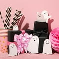thumbnail image 6 of Whaline Halloween Wired Edge Ribbon 2.5 Inch Pink Ghost Ribbon Spooky Gift Wrapping Ribbons for Bow Wreath Craft Party Decor, 10 Yards, 6 of 10