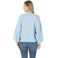 thumbnail image 4 of Womens Balloon Sleeve Crew Neck Pullover Short Sweatshirt, 4 of 4