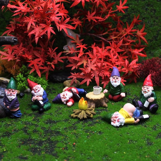 Gnomo Enano De Jardín Borracho, Decoración De Enano Borracho, Artesanía De Resina, Gnomo Borracho Para Escritorio De Jardín seitruly HA042803-01