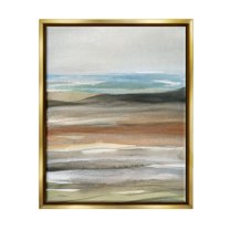 Stupell Industries Abstract Beach Landscape Painting Abstract Painting Gold Floater Framed Art Print Wall Art