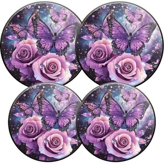 Electric Stove Burner Covers,4 Pcs Round Gas Burner Cover,8 and 10 Inch,3D diamond painting round sticker design