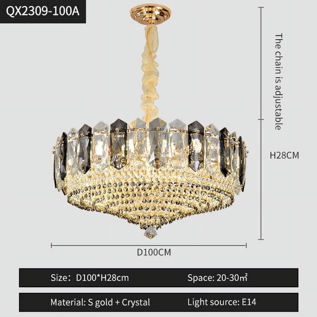 Modern Living Room Luxury Chandelier Lighting Round Crystal Lamp Home Decoration Led Cristal Light Fixtures My Lux Decor Round