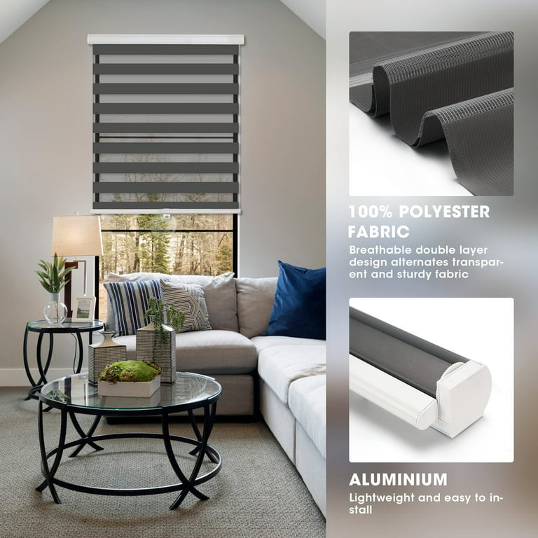 Zebra Polyester Blinds for Windows Or Outdoor - Decor The Home - Coffee  Colour