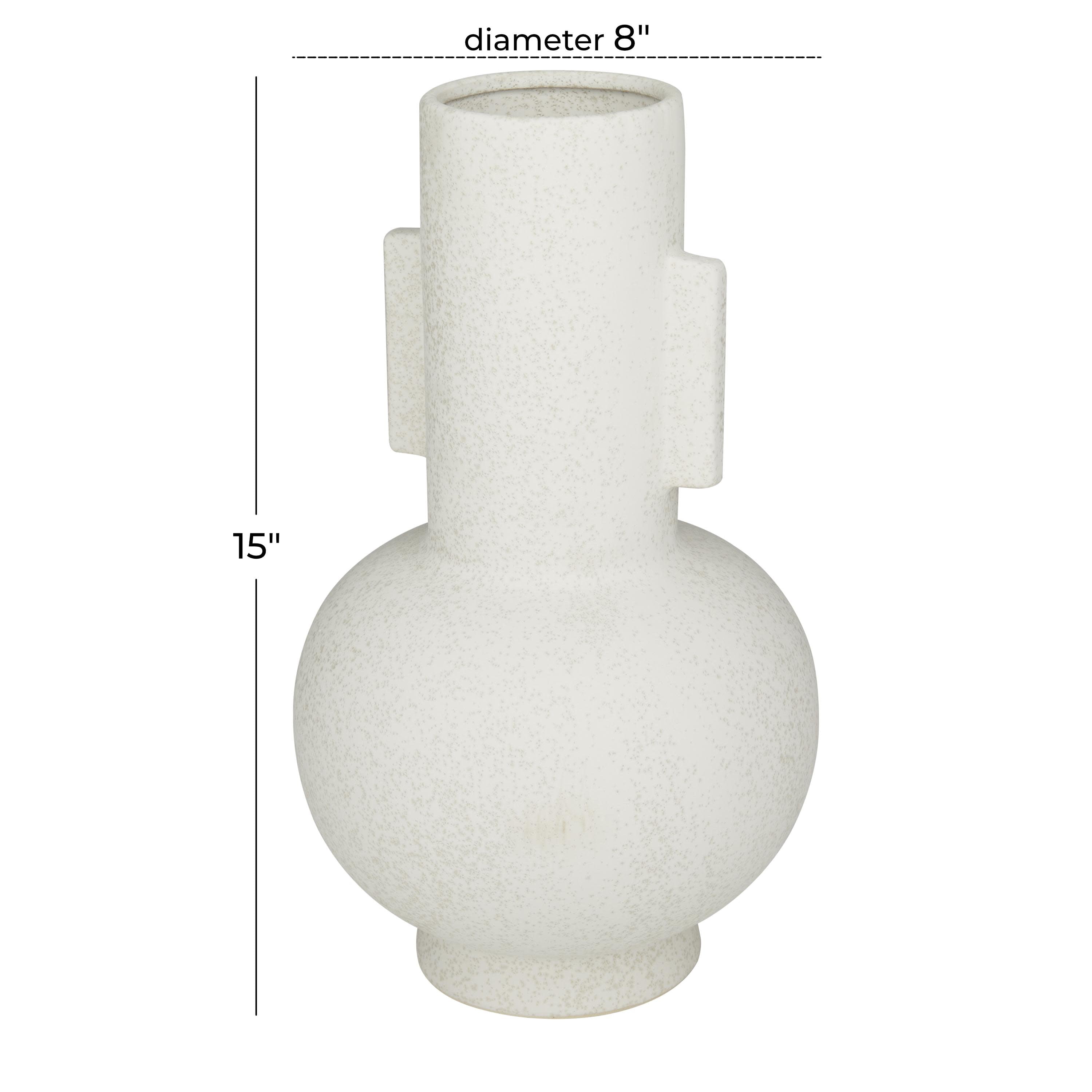 CosmoLiving by Cosmopolitan 15" Handmade White Ceramic Vase