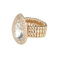 thumbnail image 3 of Women's Teardrop Stone Studs Fashion Stretch Ring, Mini Stone, Clear/Gold-Tone, 3 of 3