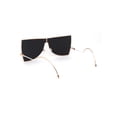 thumbnail image 4 of Womens Metal Rim Down Temple Swan Arm Squared Butterfly Shield Sunglasses Gold Silver Mirror, 4 of 4