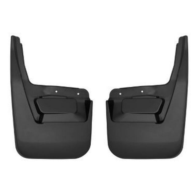 Husky Liner Mud Flap 59271 Custom Mud Guards; Direct-Fit; Set of 2; Contoured; Without Logo; Black; Thermoplastic; Screw On