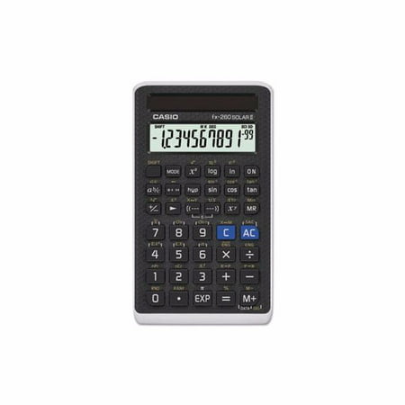 Casio FX-260 Solar All-Purpose Scientific Calculator All-purpose scientific calculator offers fraction calculation  trigonometric functions and is solar powered. Power Source(s): Solar Display Notation: Numeric Number of Display Digits: 12 Display Characters x Display Lines: 10 x 1. Unit of Measure : Each