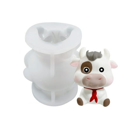 

XINYTEC for Creative 3D Cow Shape Fondant Cake Silicone Mold Pastry Chocolate Mould Candy Ice Cube Mold DIY Baking Tool