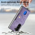 thumbnail image 4 of JiaheCover Wallet Phone Case for Samsung Galaxy Z Fold 5 2023,Rugged Shockproof Retro Wallet Card Slot Stand PU Leather Case with Hand Strap Case for Samsung Galaxy Z Fold 5,Purple, 4 of 7