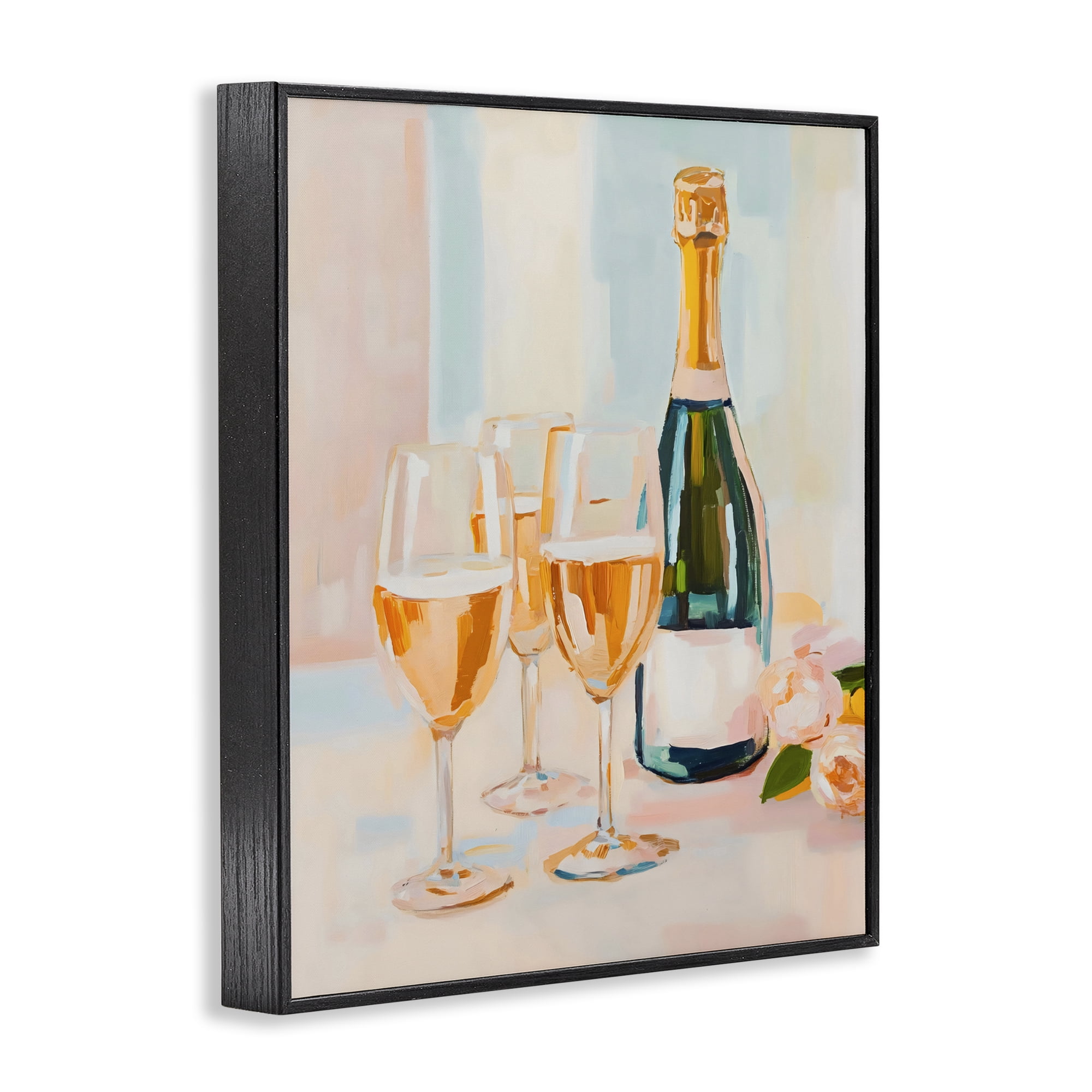 Stupell Industries Champagne Triple Toast Black Framed Giclee Art, design by The Prints Vibe