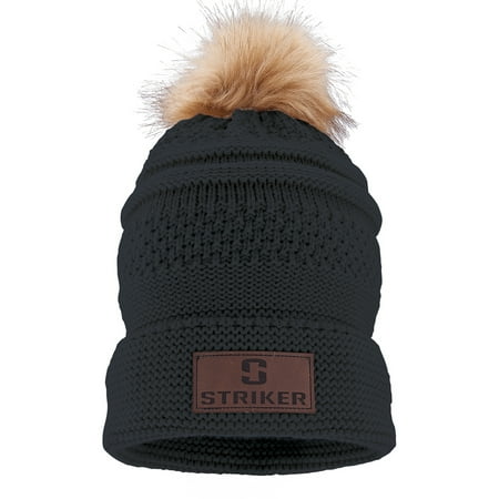 UPC: 0818716026975 | STRIKER ICE Bemidji Fur Pom Black Hat (7201800)
