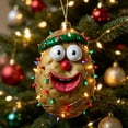 thumbnail image 3 of Funny Potato Character 2D Acrylic Christmas Ornament, Cute Vegetable Hanging Pendant for Christmas Tree, Car, Wall Window Holiday Home Decor, Novelty Xmas Gift, 3 of 7