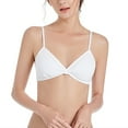 thumbnail image 3 of Bigersell V Neck Cami Bra for Women Girls Wirefree Bra Thin Cup Girl Comfortable Lace Underwear Big & Tall Size Bandeau Bra for Female Girls, Style 7537, White 38B, 3 of 4