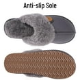 thumbnail image 5 of Comwarm Fuzzy Slippers for Women Memory Foam Winter Warm House Shoes Indoor Outdoor, Grey, Size 6-6.5, 5 of 7