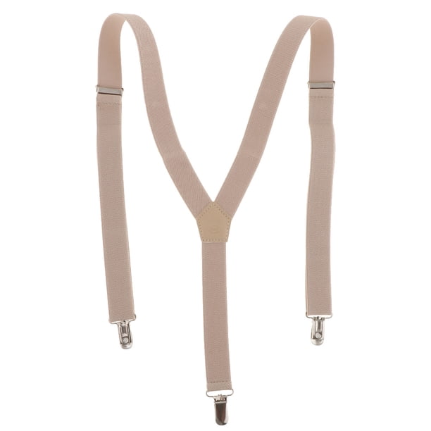 Tirantes de Pantalones Camisas Correa de Hombro con 3 Clips Forma Y Ancho 2.5cm Caqui